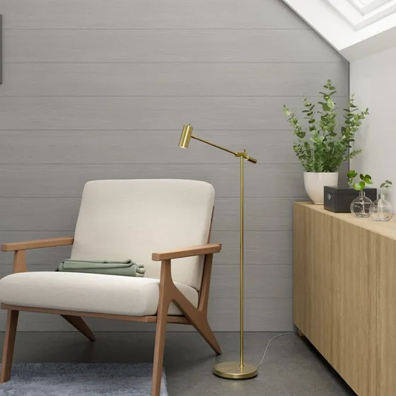 Belid Cato vloerlamp - Glanzend messing - Dimbaar