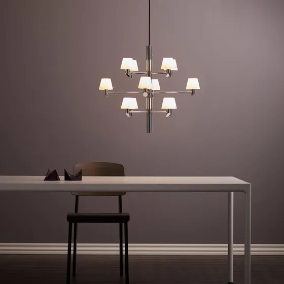 Herstal Gil kroonluchter - Chroom - Ø 67 cm - 12-lampen