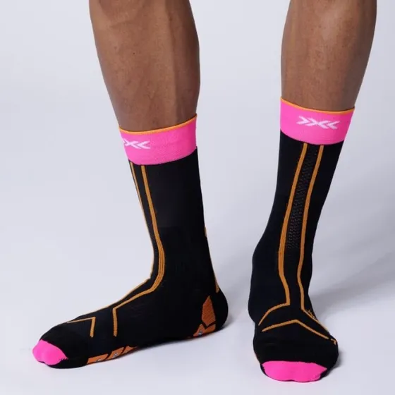 X-Bionic TrailRun Expert Crew sokken - Zwart/Fuchsia/Oranje - 39-41