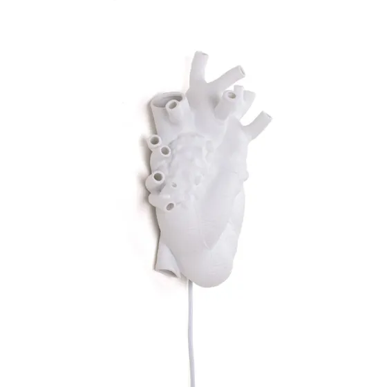 Seletti Heart Lamp Wandlamp - Wit Porselein