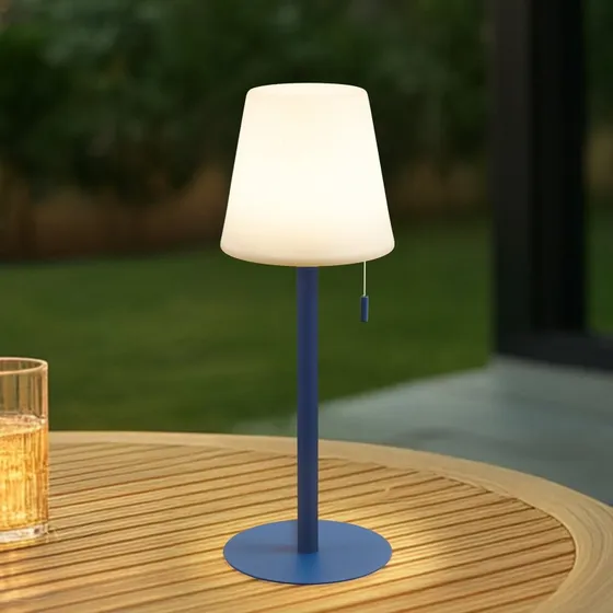 Lindby Azalea LED Draagbare Tafellamp IP44 - Blauw/Wit