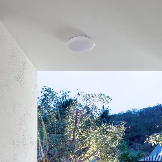 Lindby Doki LED Buitenplafondlamp 4000K Ø26 IP44 Wit