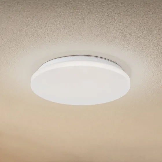 Lindby Kirkola LED Buitenplafondlamp, 3000K, Wit, Ø 34 cm