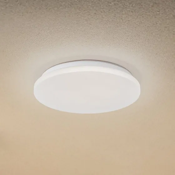 Lindby Kirkola LED Buitenplafondlamp, 4000K, Wit, Ø 34 cm