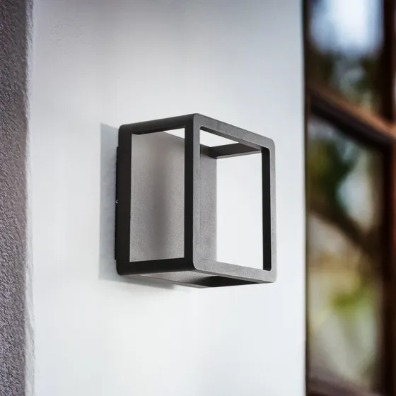 Lucande Thorvid LED Buitenwandlamp - Zwart - 18 cm