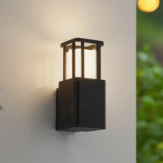 Lucande Dakil LED buiten wandlamp - Zwart Aluminium