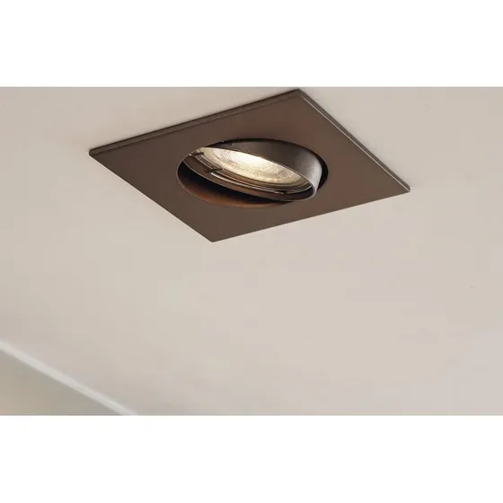 PRIOS Fibur inbouwlamp, mat brons, 9 cm, GU10