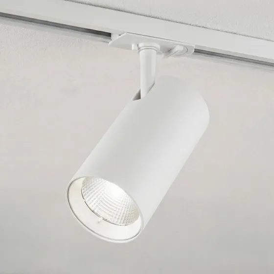 Lindby Linaro LED-railspot, wit, Ø 7 cm, aluminium, CCT