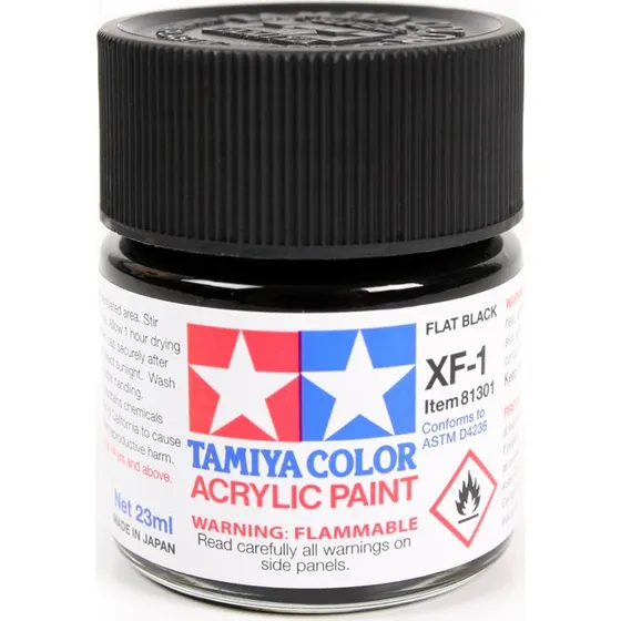 Tamiya XF-1 Zwart Mat 23ml Acrylverf