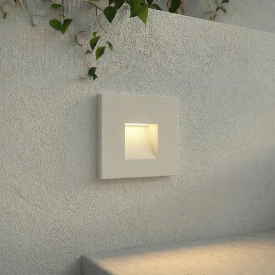Lindby Alune LED wand inbouwlamp - Wit - IP65 - 8 x 8 cm