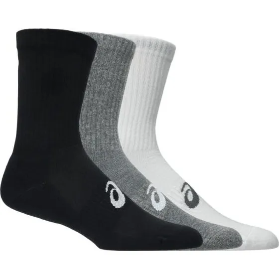 ASICS Crew Sokken 3-Pack - Wit, Zwart, Grijs - Maat M