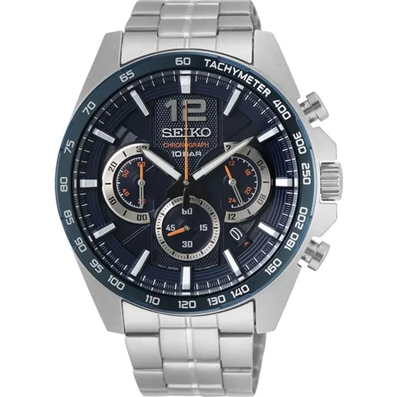 Seiko Basic SSB345P1 herenhorloge blauw (staal)