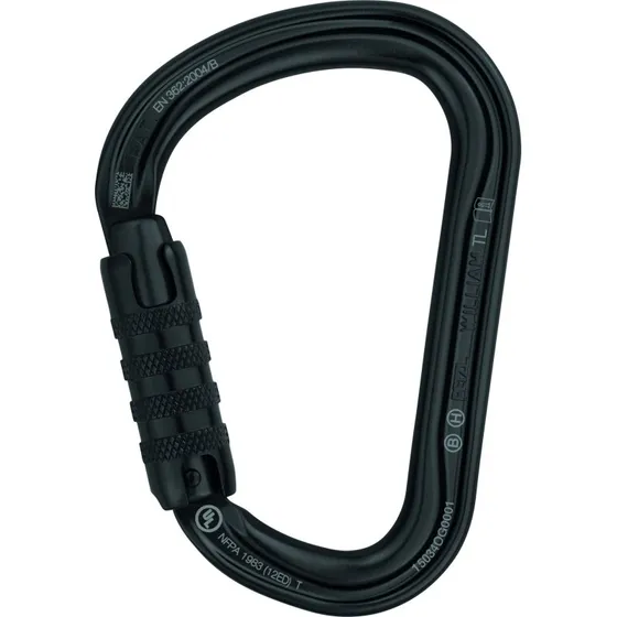 Petzl William Triact-Lock Zwart, Grote HMS Karabiner