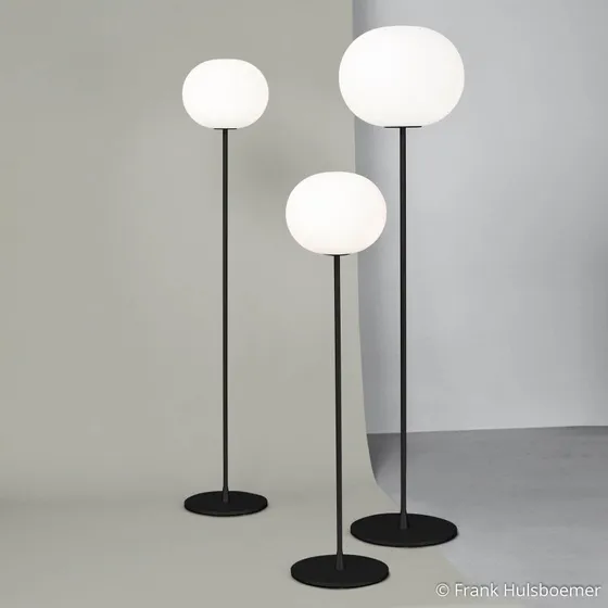 Flos Glo-Ball F3 Vloerlamp - Mat Zwart/Opaal Glas