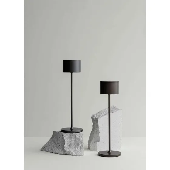 Blomus Farol Mobiele LED Tafellamp - Burned Metal - 35,5 cm