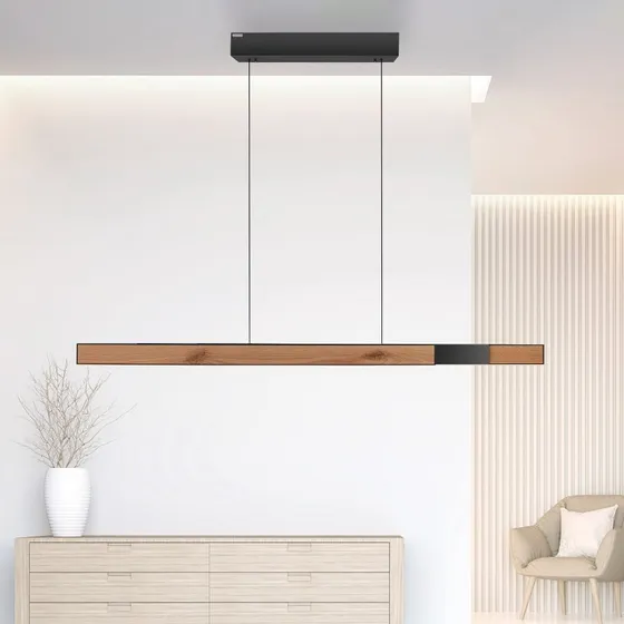 Paul Neuhaus Moto-Rise LED hanglamp - Eiken/Zwart - CCT