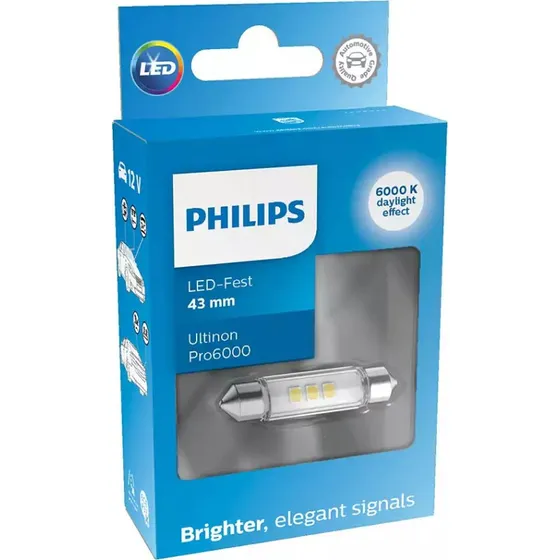 Philips SV8.5 Festoon 43mm 6000K 12V Koudwit
