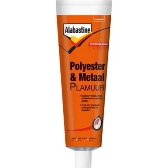 Alabastine Polyester & Metaal Plamuur Wit 125 ml