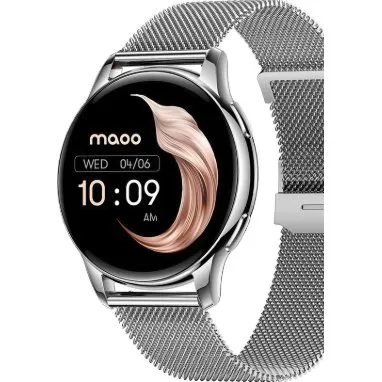 Maoo Ventura AMOLED Smartwatch Dames - Zilver & Wit