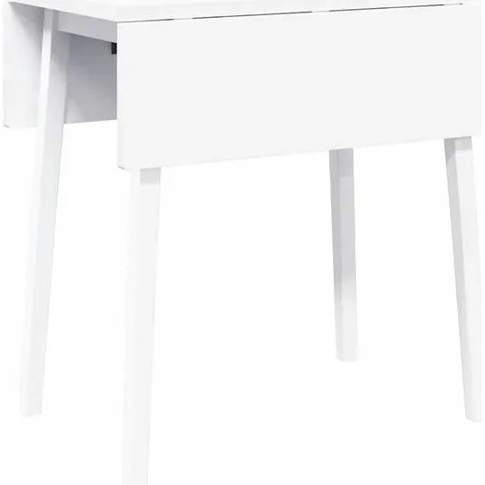 vidaXL Eettafel massief rubberhout wit inklapbaar