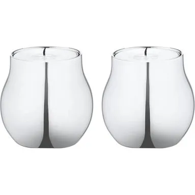 Georg Jensen Cafu Theelichthouder RVS Glanzend (2-delig)