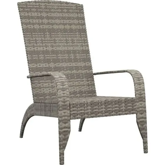 vidaXL Tuinstoel Adirondack Grijs Poly Rattan 3029241