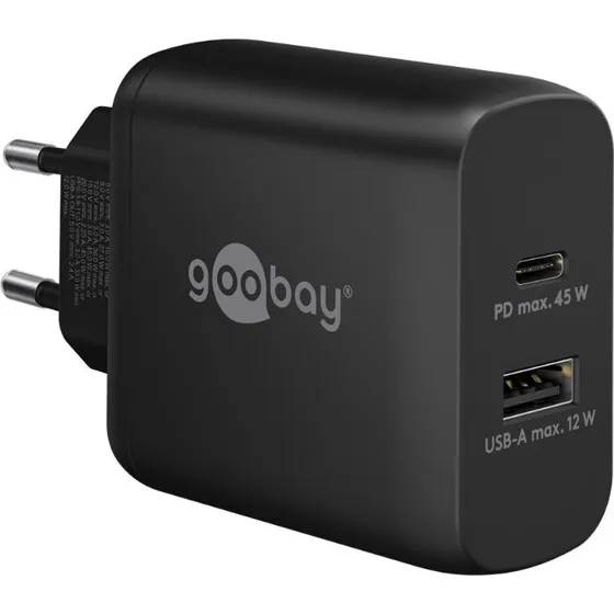 Goobay USB-C & USB-A snellader 45W zwart