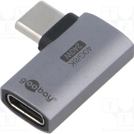 Goobay USB-C 90 Adapter Aluminium USB4 40 Gbps PD 240W
