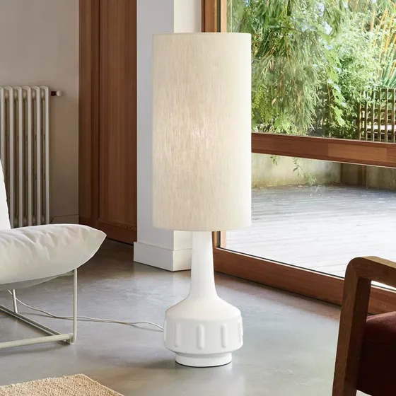 MARKET SET Vloerlamp Jimmy, wit/beige, 121 cm