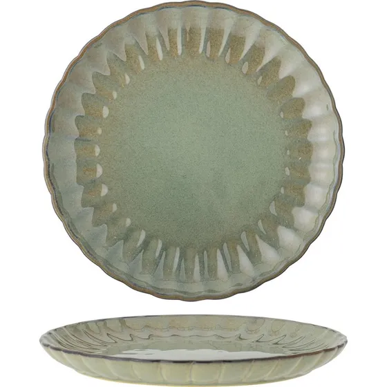 Bloomingville Latina borden groen Ø27cm set van 6