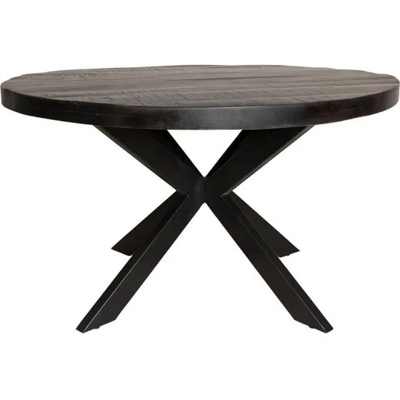 StarFurn Denver Zwart Rond 120cm Eettafel