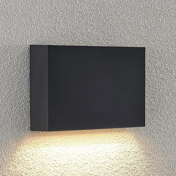 Lindby Jarte LED Buiten Wandlamp - Donkergrijs - 20 cm