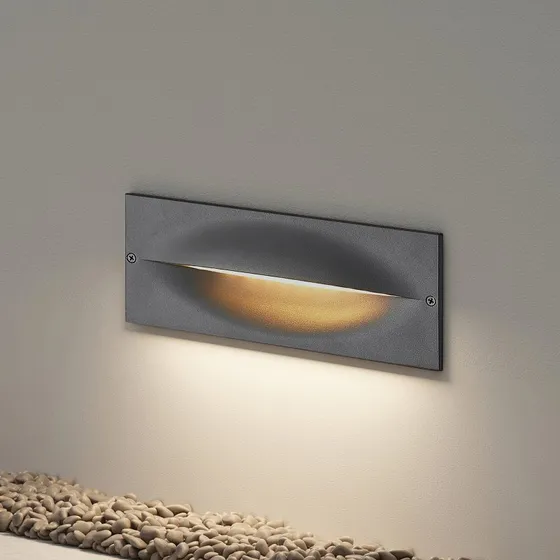Lucande Zandro LED Inbouw Wandlamp - Antraciet - 25 cm