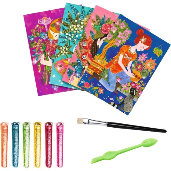 Djeco Glitters Bloemen - Schilderijen Versieren met Glitter