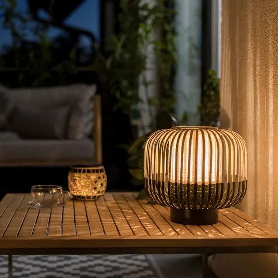 Forestier Bamboo Light S Black - Bamboe Tafellamp