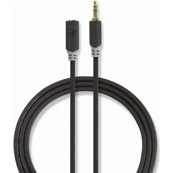 Nedis Audio Kabel 3,5 mm M - 3,5 mm V, 3 m, Antraciet
