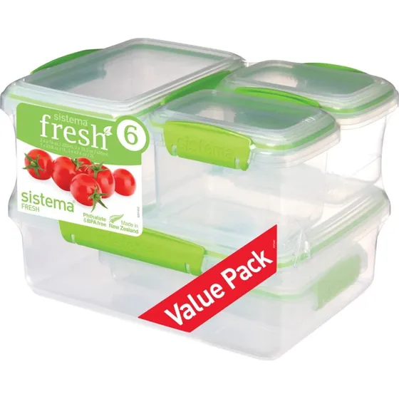 Sistema Fresh Set van 6 Voorraaddozen Groen