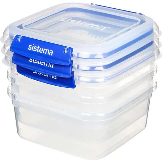Sistema Klip It Plus Vierkant 3-Pack 1,15L Blauw