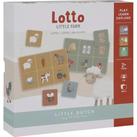 Little Dutch Little Farm Lotto - Boerderij Lotto Bordspel voor Kinderen vanaf 2 jaar
