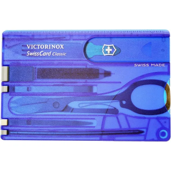Victorinox SwissCard Classic Sapphire 10 functies transparant blauw