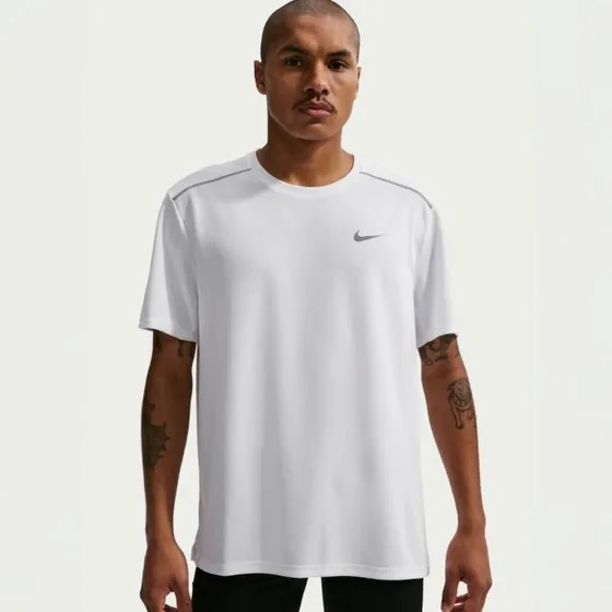 Nike Dri-FIT Miler UV SS Tee Heren - Wit - XL