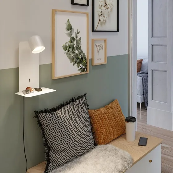 Paulmann Malena LED Wandlamp met USB-C en Legbord - Mat Wit