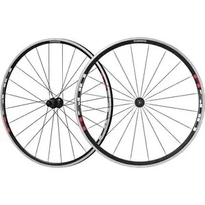 Shimano WH-R501 Aero Race Wielset Zwart/Rood