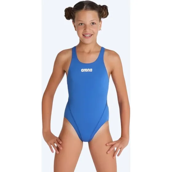Arena Team Tech Solid Meisjes Zwempak - Blauw/Wit