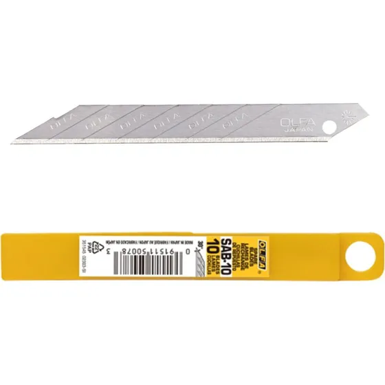Olfa SAB-10 9mm 30° Carbon Mesjes 10 Stuks