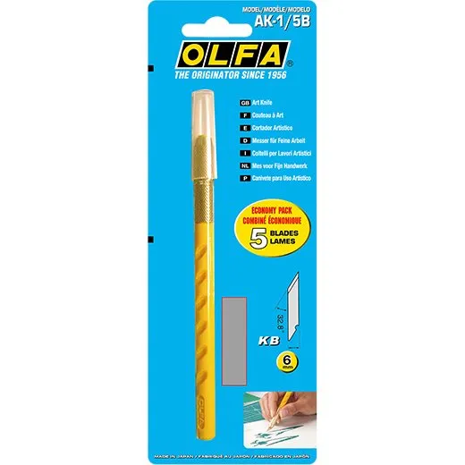 Olfa AK-1/5B Kunst- en handwerkmes met 5 reservebladen