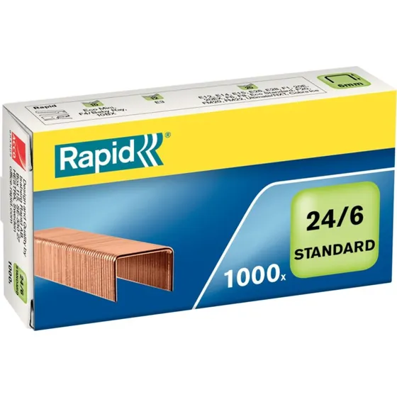 Rapid Nieten Comfort 24/6, 1000 stuks, groen