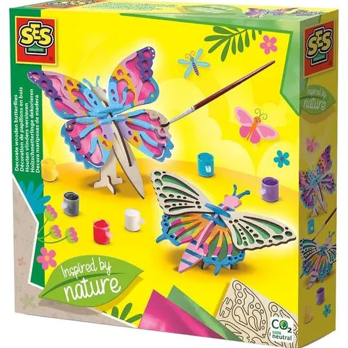SES Creative Houten Vlinders Knutselpakket