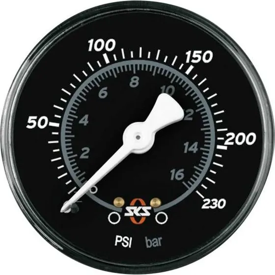 SKS 63mm Manometer 230PSI Zwart voor Rennkompressor NXT