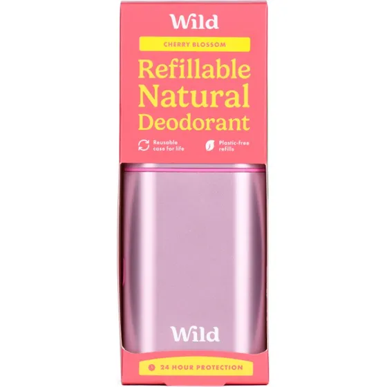 Wild Pink Case & Cherry Blossom Refillable Natural Deodorant 40g